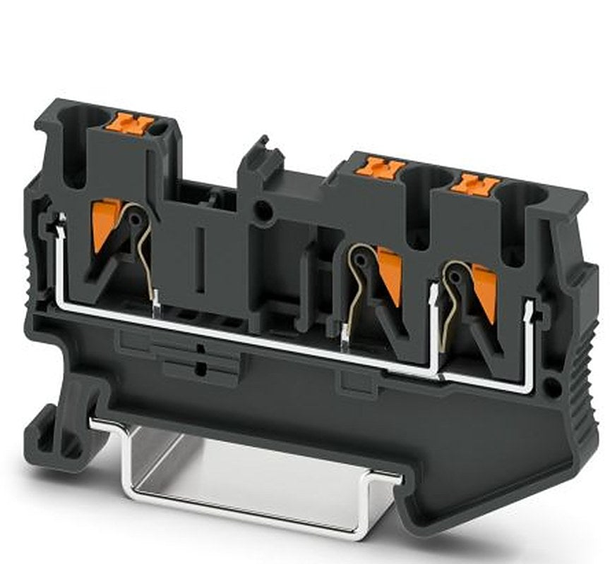 Phoenix Contact 3211252 PT 2.5-TWIN BK Series Feed Through Terminal Block Black, 0.14mm², 4 mm², 2-Level, Push-in, ATEX,