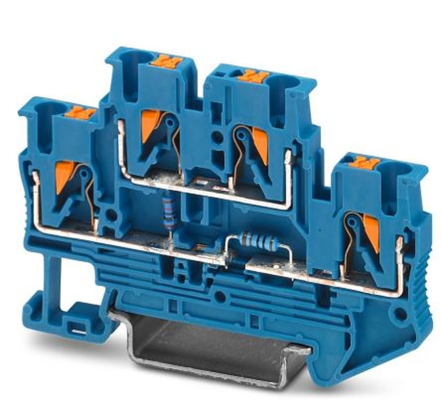 Phoenix Contact 3211432 PTTB 2.5-2R BU/NAMUR Series Component Terminal Block Blue, 0.14mm², 4 mm², 2-Level, Push-in