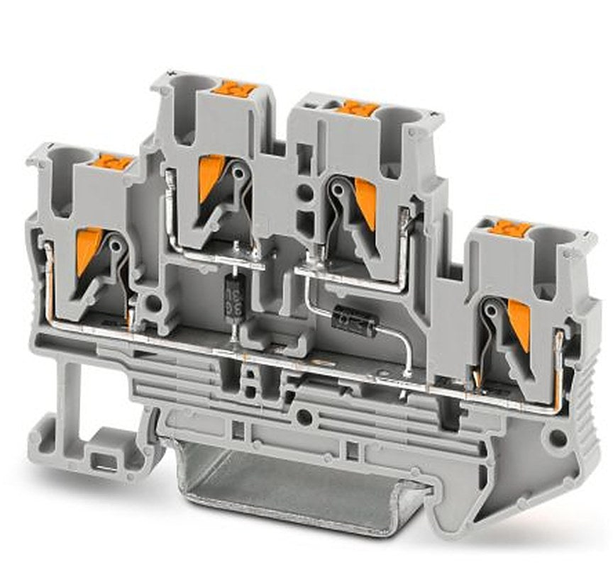 Phoenix Contact 3211447 PTTB 2.5-2DIO/OL-U/OR-U Series Component Terminal Block Grey, 0.14mm², 4 mm², 2-Level, Push-in