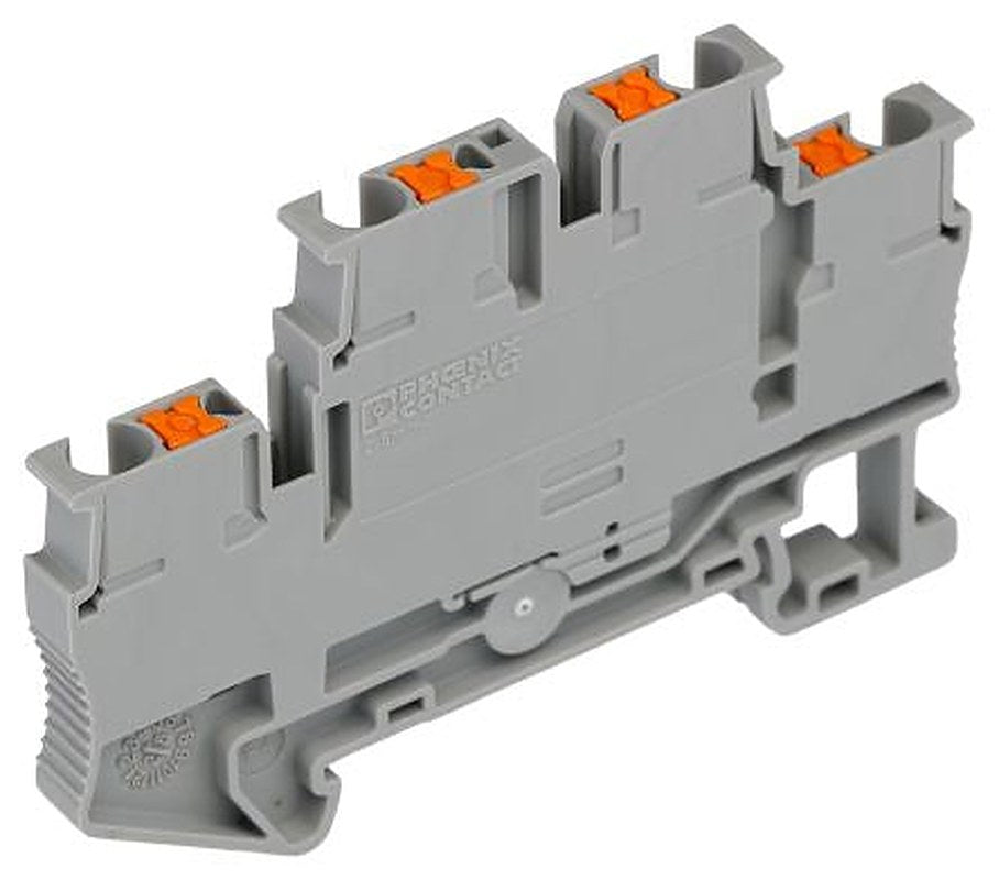 Phoenix Contact 3211480 PTTB 2.5-2BE Series Component Terminal Block Grey, 0.14mm², 4 mm², 2-Level, Push-in