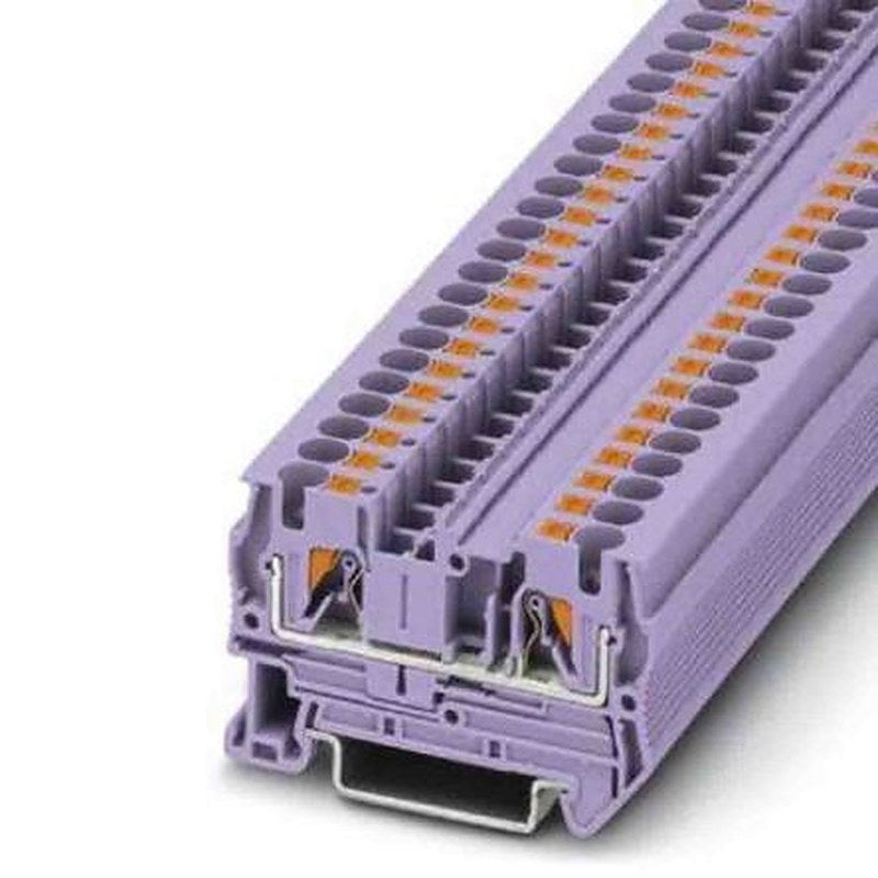 Phoenix Contact 3211761 PT 4 Series Feed Through Terminal Block Violet, 0.2mm², 6 mm², 1-Level, Push-in, IECEx/ATEX
