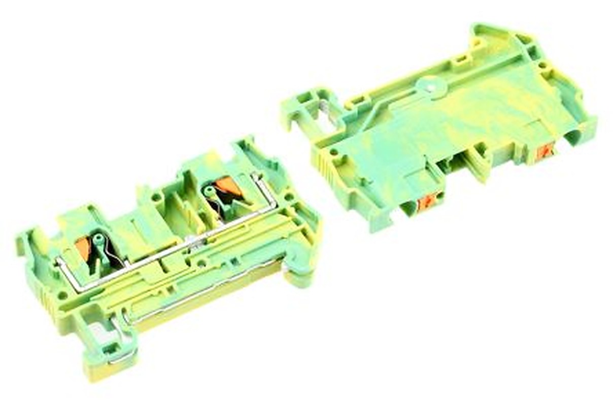Phoenix Contact 2-Way PT 4-PE Earth Terminal Block, 6mm², 10AWG, 24 AWG Wire, Push-in, Polyamide Housing