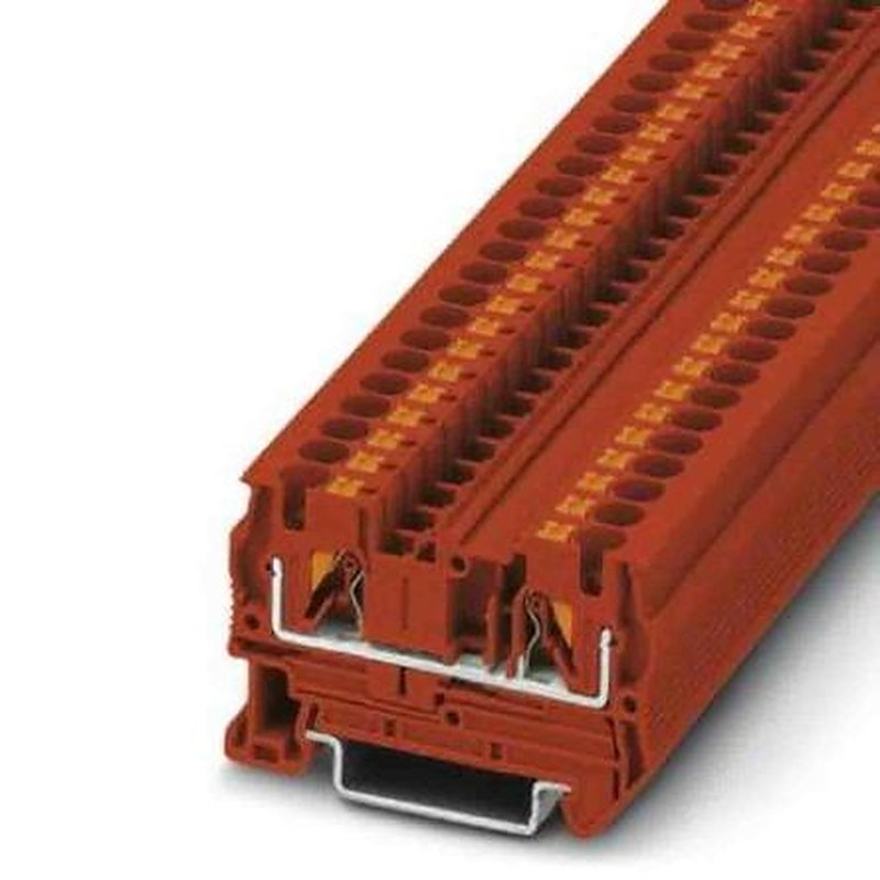 Phoenix Contact 3211777 PT 4 Series Feed Through Terminal Block Red, 0.2mm², 6 mm², 1-Level, Push-in, IECEx/ATEX