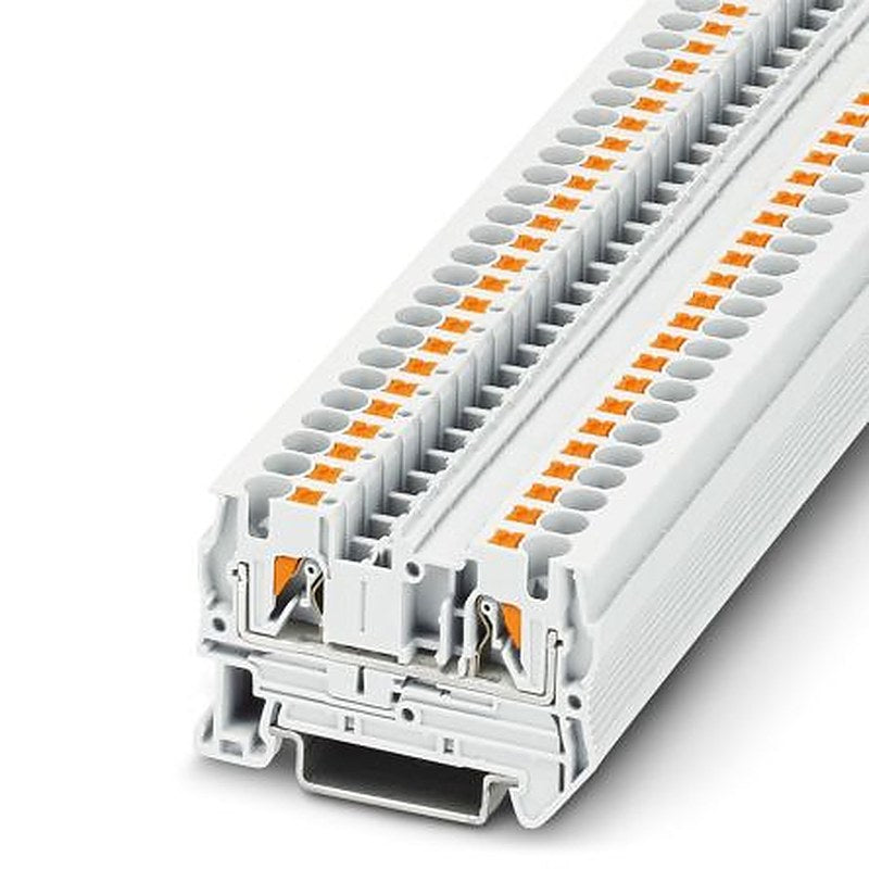 Phoenix Contact 3211778 PT 4 WH Series Feed Through Terminal Block White, 0.2mm², 6 mm², 1-Level, Push-in