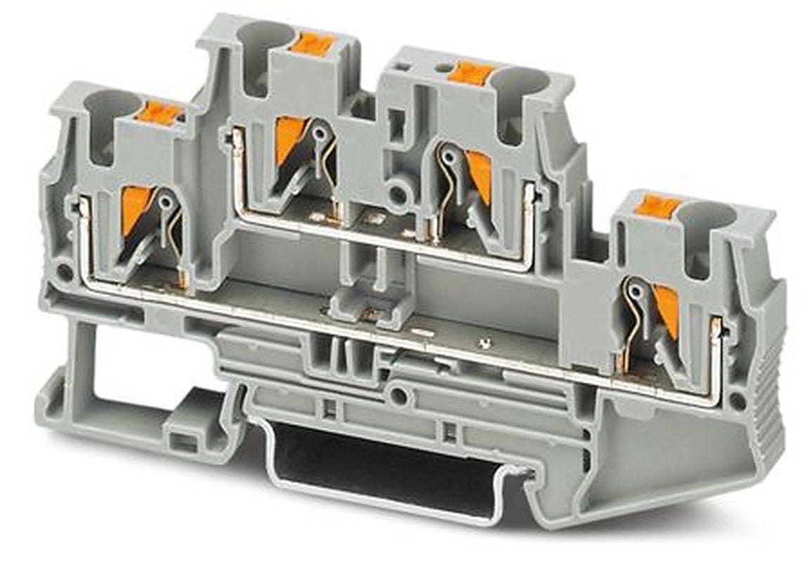 Phoenix Contact 3211792 PTTB 4 OG Series Double Level Terminal Block Orange, 0.2mm², 6 mm², 2-Level, Push-in, IECEx/ATEX