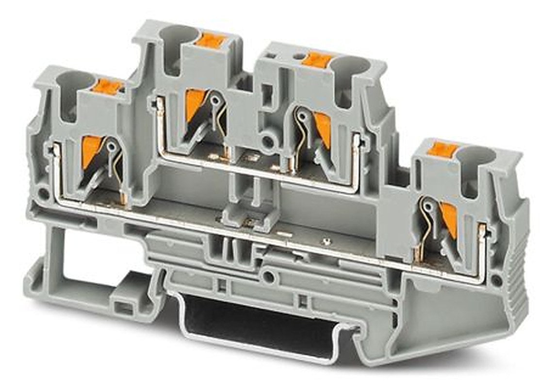 Phoenix Contact 3211794 PTTB 4 WH Series Double Level Terminal Block White, 0.2mm², 6 mm², 2-Level, Push-in, IECEx/ATEX