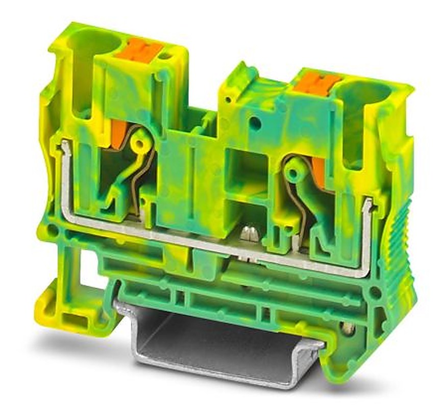 Phoenix Contact 3211822 PT 6-PE Series Earth Terminal Block Green, Yellow, 0.5mm², 10 mm², 1-Level, Push-in, ATEX, IECEx