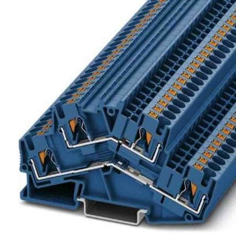 Phoenix Contact 3211838 PTTBS Series Double Level Terminal Block Blue, 0.2mm², 6 mm², 2-Level, Push-in, IECEx, ATEX