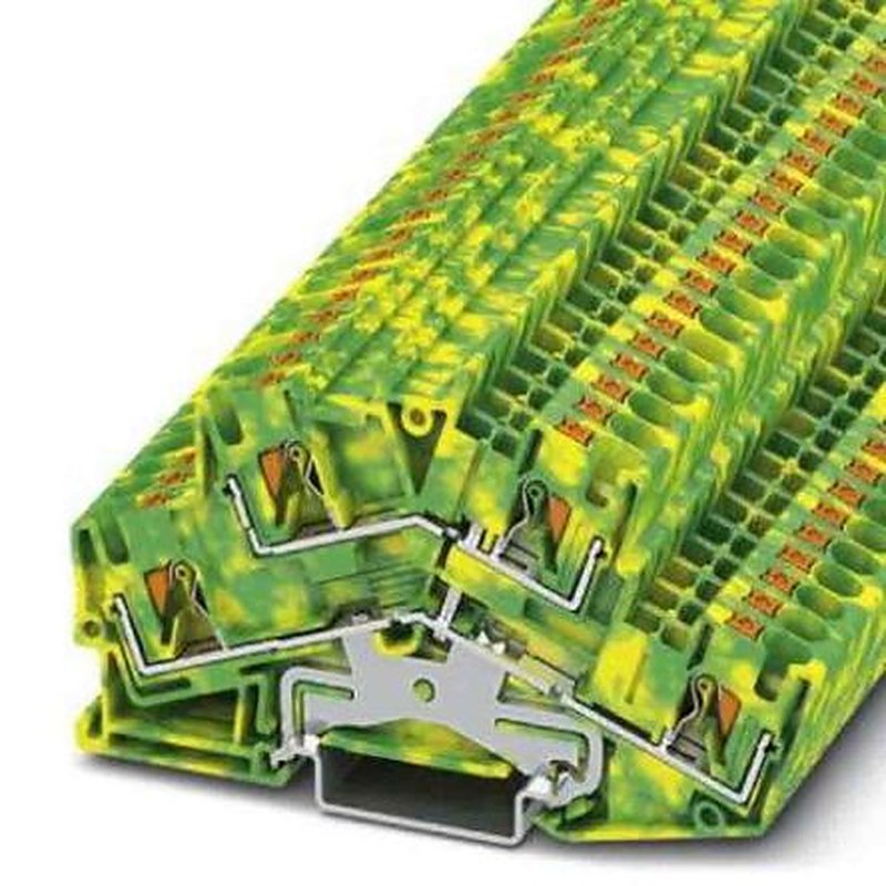 Phoenix Contact 3211841 PTTBS Series Earth Terminal Block Green, Yellow, 0.2mm², 6 mm², 2-Level, Push-in, IECEx/ATEX