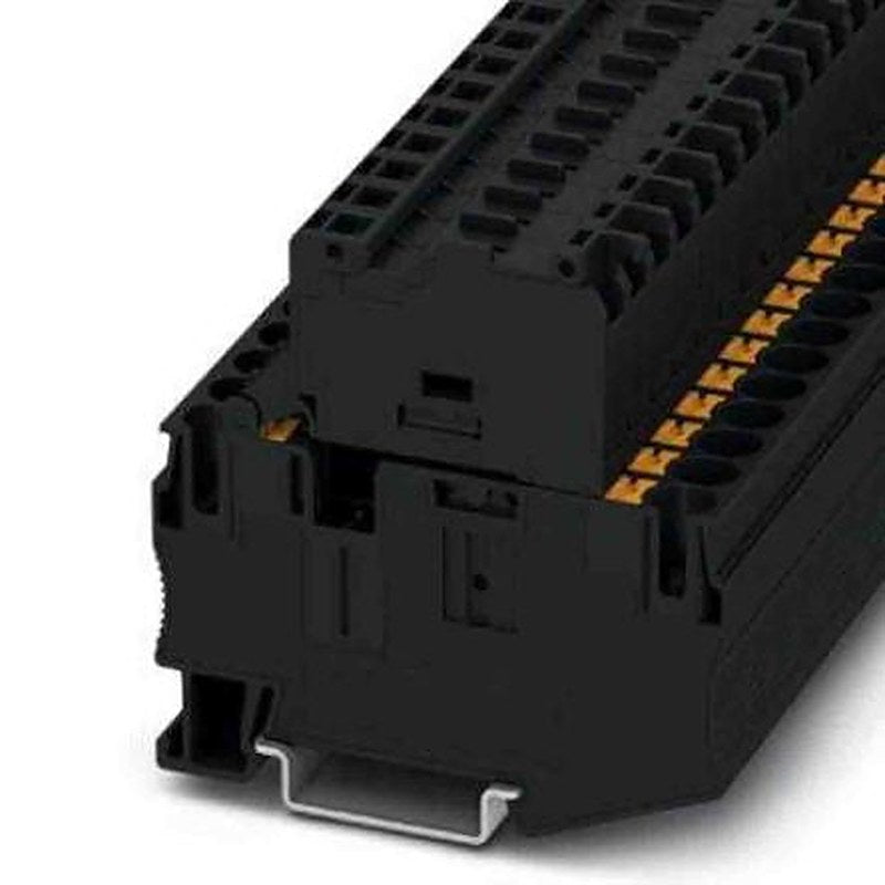 Phoenix Contact 3211868 PT Series Fuse Modular Terminal Block Black, 0.5mm², 10 mm², 1-Level Fused, Push-in