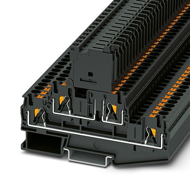 Phoenix Contact PTTB 4-HESI (5X20) Series Fuse Modular Terminal Block Black, 2-Level, Push-in