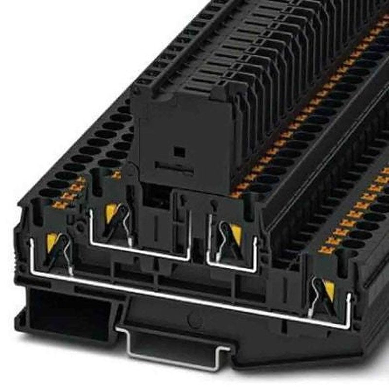 Phoenix Contact 3211890 PTTB Series Fuse Modular Terminal Block Black, 0.2mm², 6 mm², 2-Level Fused, Push-in