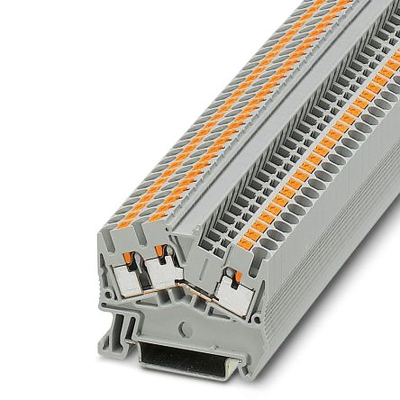 Phoenix Contact 3211896 PTS 2.5-TWIN Series Feed Through Terminal Block Grey, 0.14mm², 4 mm², 1-Level, Push-in, IECEx,