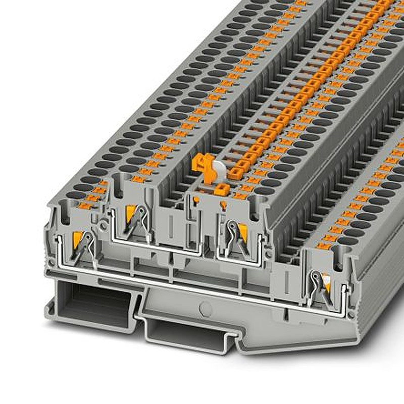 Phoenix Contact PTTB 4-MT Series Knife Disconnect Terminal Block Grey, 2-Level, Push-in