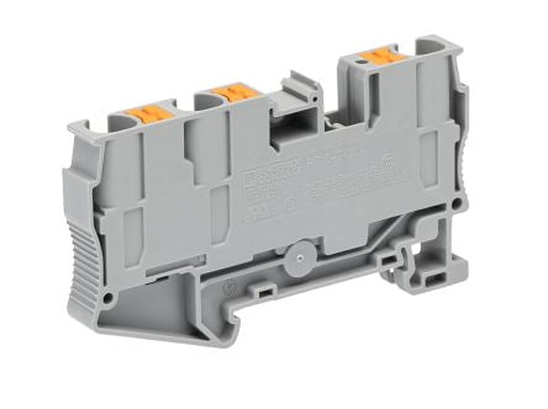 Phoenix Contact 3211929 PT 6 Series Feed Through Terminal Block Grey, 10mm², 1-Level, Push-in, IECEx/ATEX