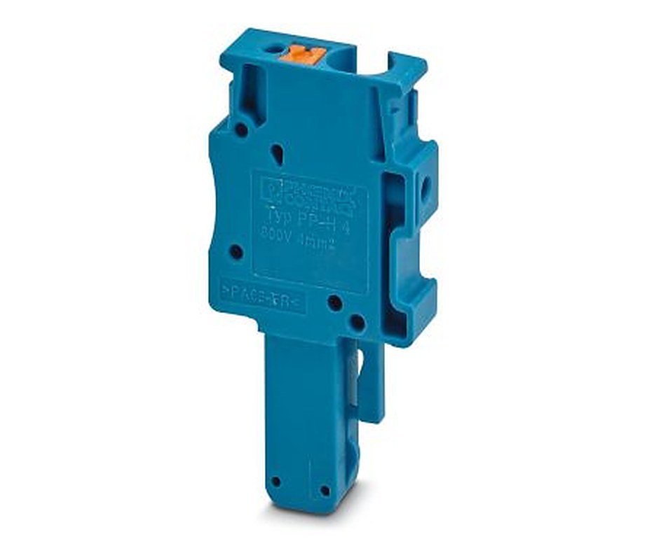 Phoenix Contact PP-H 4/1-L BU Series Pluggable Terminal Block, 1-Contact, 6.2 mm Pitch, 1 Row, 3211951