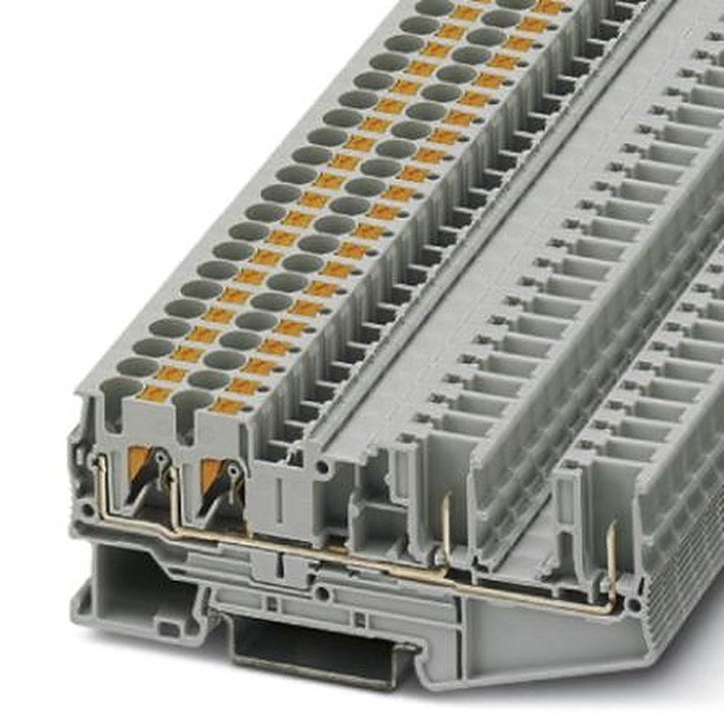 Phoenix Contact 3211991 PT 4-QUATTRO/2P Series Feed Through Terminal Block Grey, 0.2mm², 6 mm², 1-Level, Push-in