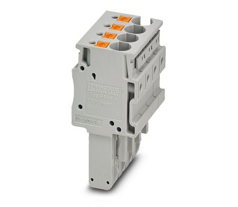 Phoenix Contact PP-H 4/4 Series Pluggable Terminal Block, 4-Contact, 6.2 mm Pitch, 1 Row, 3212029