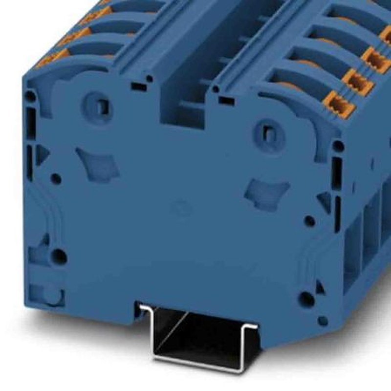 Phoenix Contact 3212065 PTPOWER 35 Series Non-Fuse DIN Rail Terminal Blue, 2.5mm², 35 mm², 1-Level, Screw