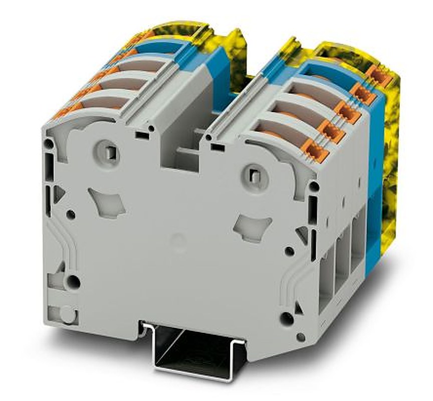 Phoenix Contact 3212071 PTPOWER 35 Series Component Terminal Block Grey, Blue, Black, Yellow, 35mm², 1-Level, Screw