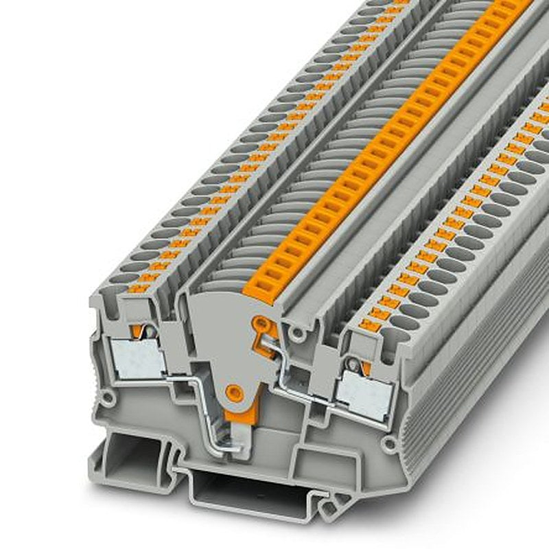Phoenix Contact 3212139 PTME 4 Series Test Disconnect Terminal Block Grey, 0.2mm², 6 mm², 1-Level, Push-in