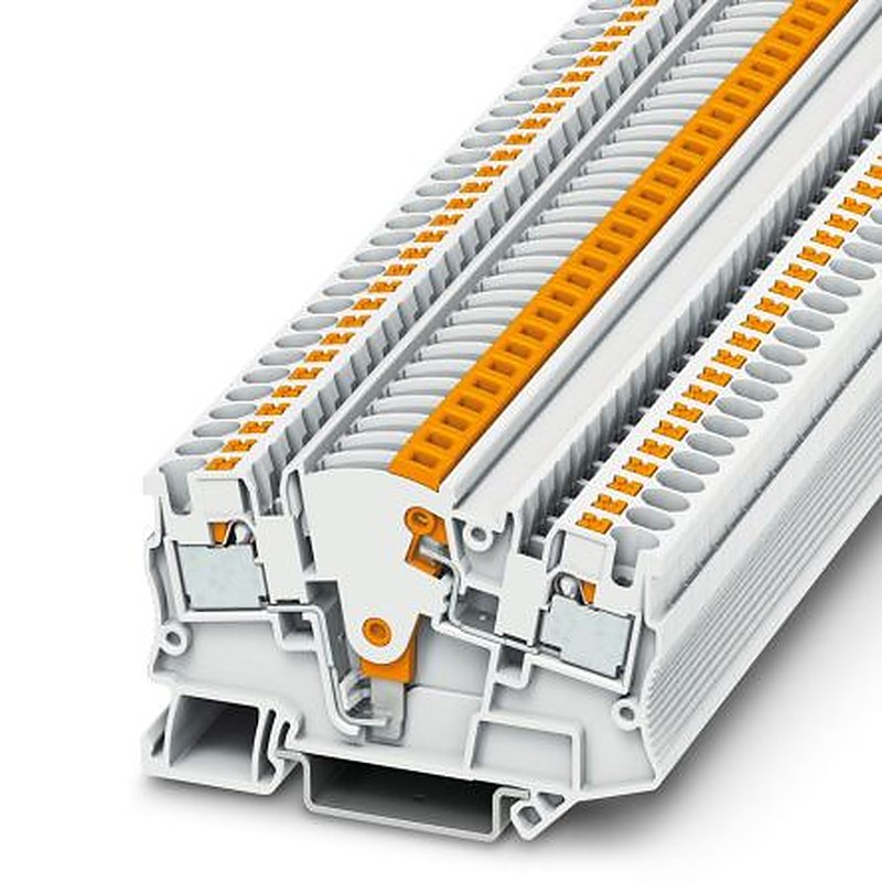 Phoenix Contact 3212140 PTME 4 WH Series Test Disconnect Terminal Block White, 0.2mm², 6 mm², 1-Level, Push-in