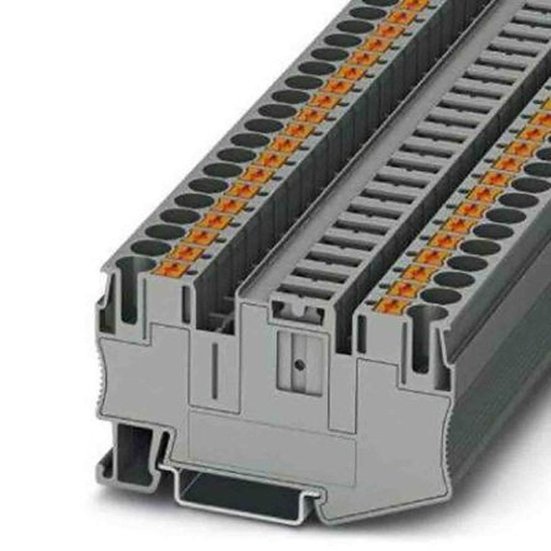 Phoenix Contact 3212163 PT Series Disconnect Terminal Block Grey, 0.5mm², 10 mm², 1-Level, Push-in