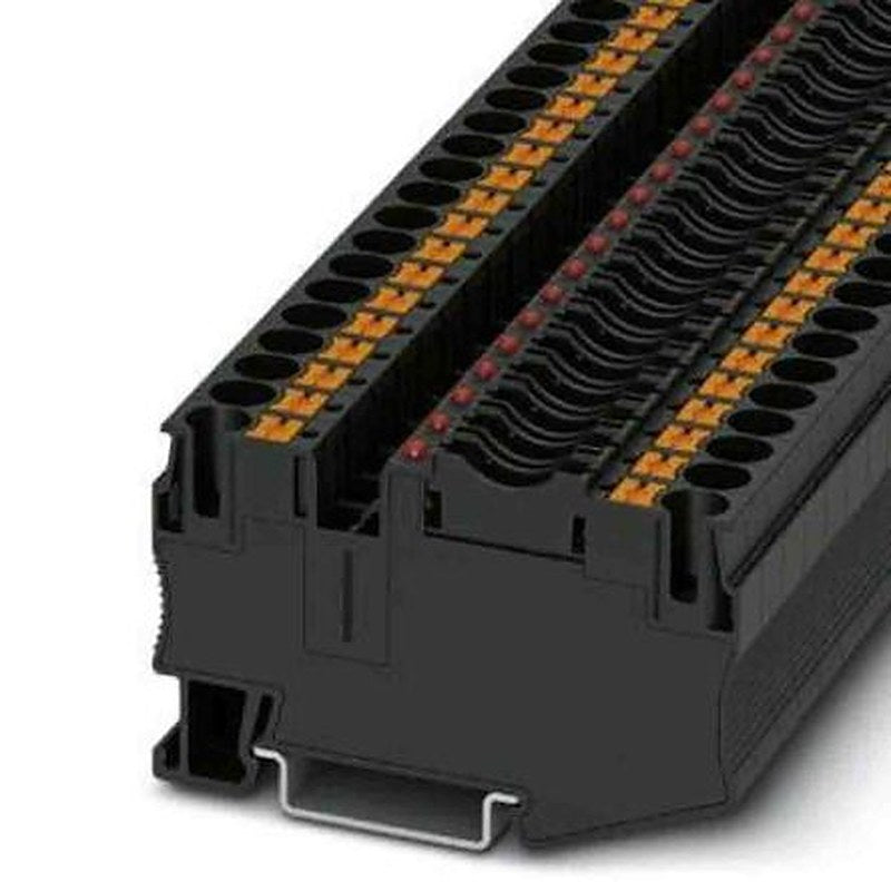 Phoenix Contact 3212175 PT Series Fuse Modular Terminal Block Black, 0.5mm², 10 mm², 1-Level Fused, Push-in