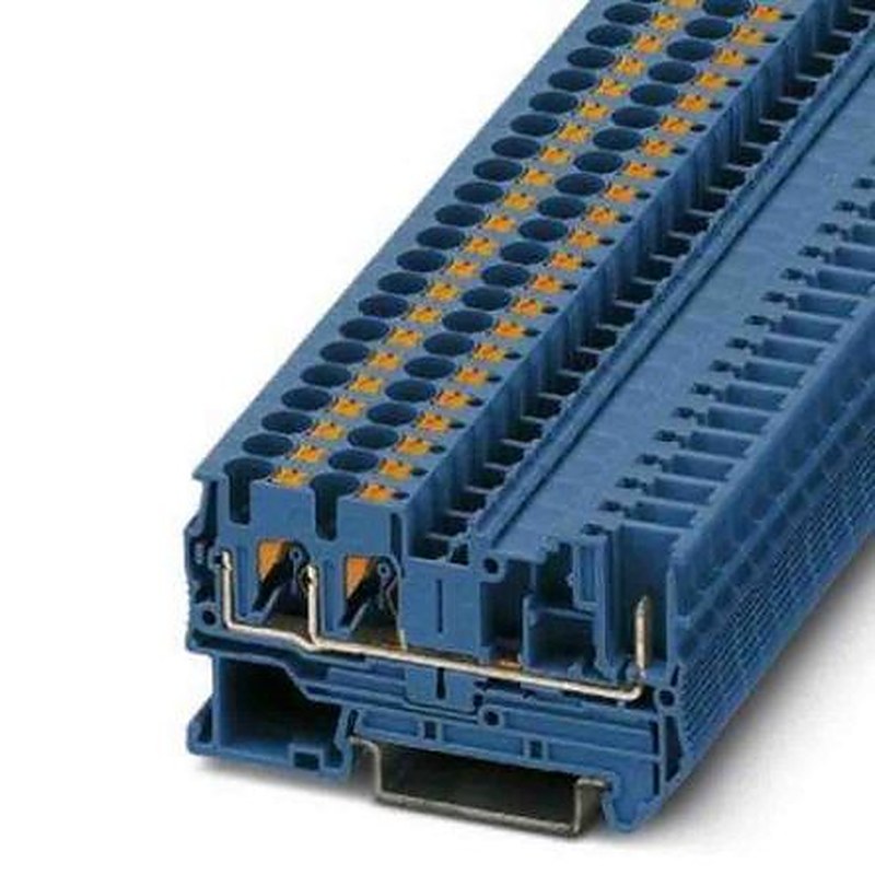 Phoenix Contact 3212201 PT 4-TWIN Series Feed Through Terminal Block Blue, 0.2mm², 6 mm², 1-Level, Push-in