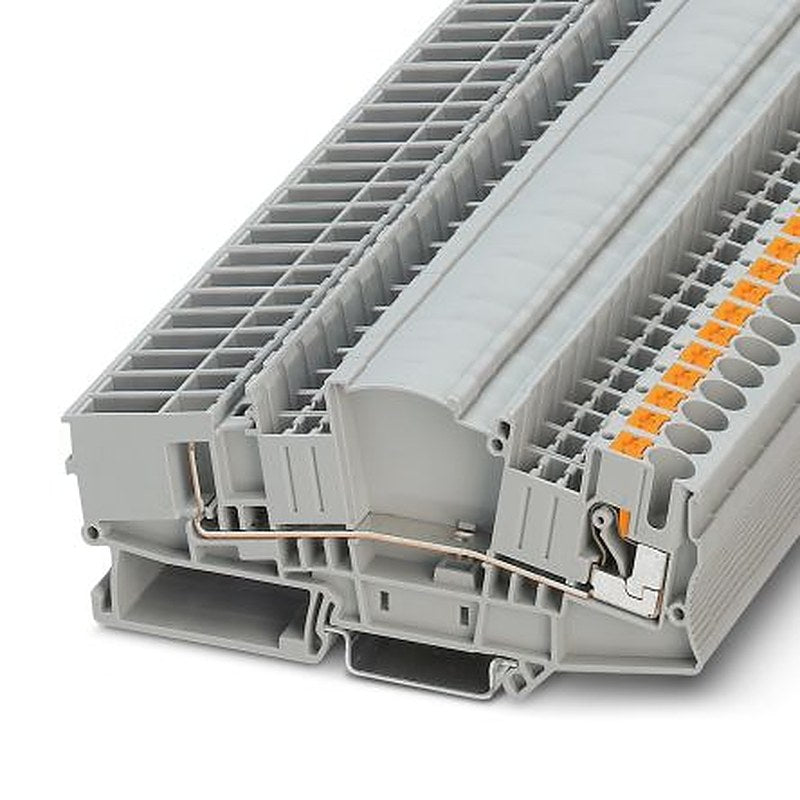 Phoenix Contact 3212301 PTMED 6-CT/1P Series Feed Through Terminal Block Grey, 1-Level, Push-in