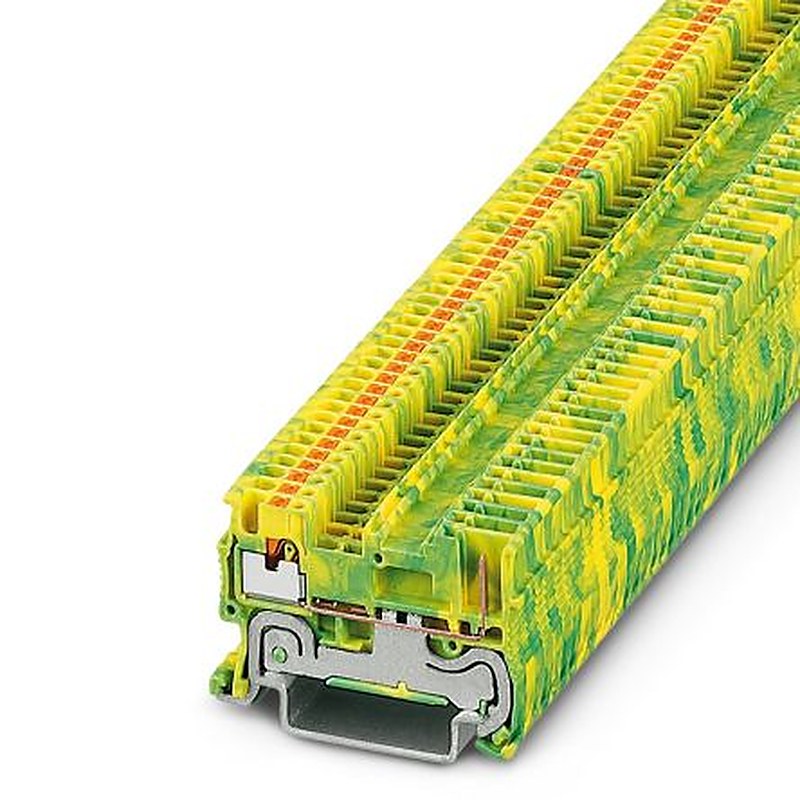 Phoenix Contact 3212332 PT 1 Series Earth Terminal Block Green, Yellow, 0.14mm², 1.5 mm², 1-Level, Push-in