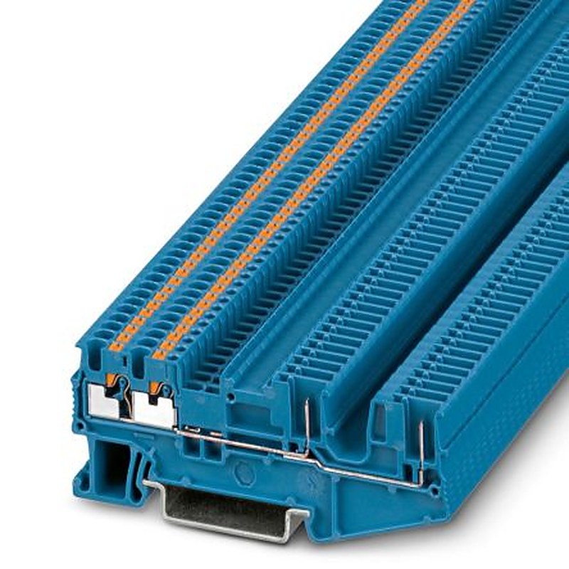 Phoenix Contact 3212400 PT 1 Series Feed Through Terminal Block Blue, 1.5mm², 1-Level, Push-in