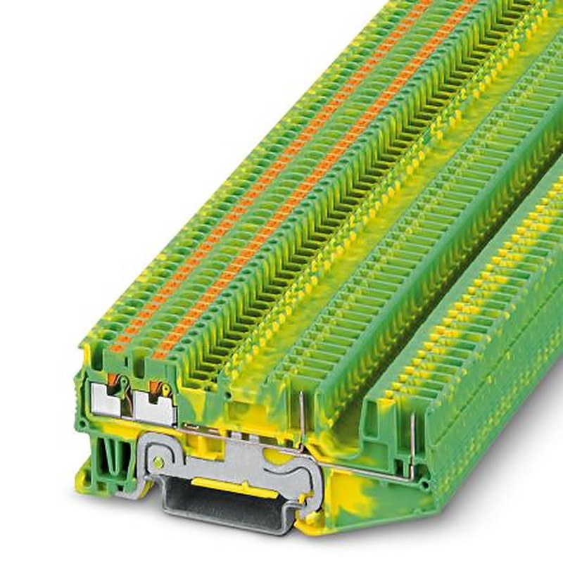 Phoenix Contact 3212413 PT 1 Series Earth Terminal Block Green, Yellow, 0.14mm², 1.5 mm², 1-Level, Push-in
