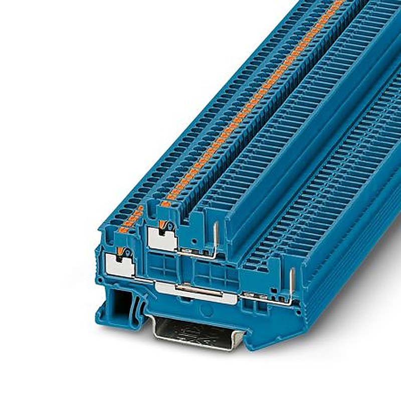 Phoenix Contact 3212442 PTTB 1.5/S/2P BU Series Double Level Terminal Block Blue, 0.14mm², 1.5 mm², 2-Level, Push-in
