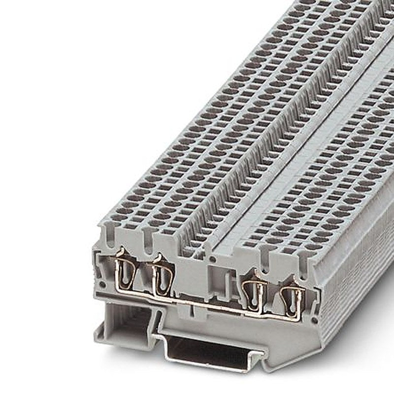 Phoenix Contact 3213124 ST 1.5/S-QUATTRO Series DIN Rail Terminal Block Grey, 0.08mm², 1.5 mm², 1-Level, Spring Cage