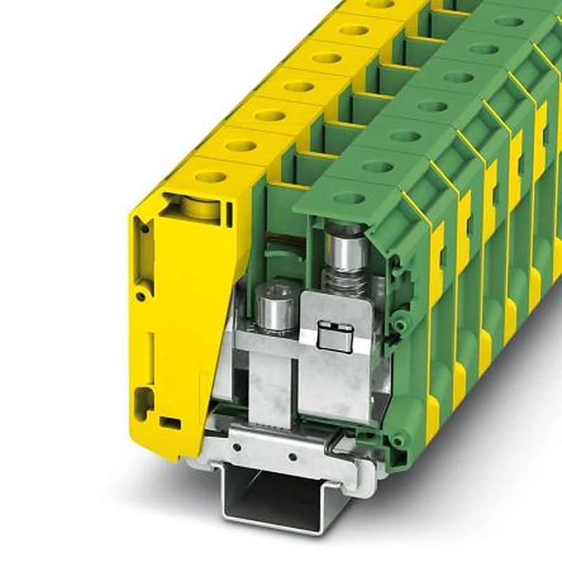 Phoenix Contact 3213141 UKH 70-PE/S Series Earth Terminal Block Green, Yellow, 16mm², 70 mm², 1-Level, Screw