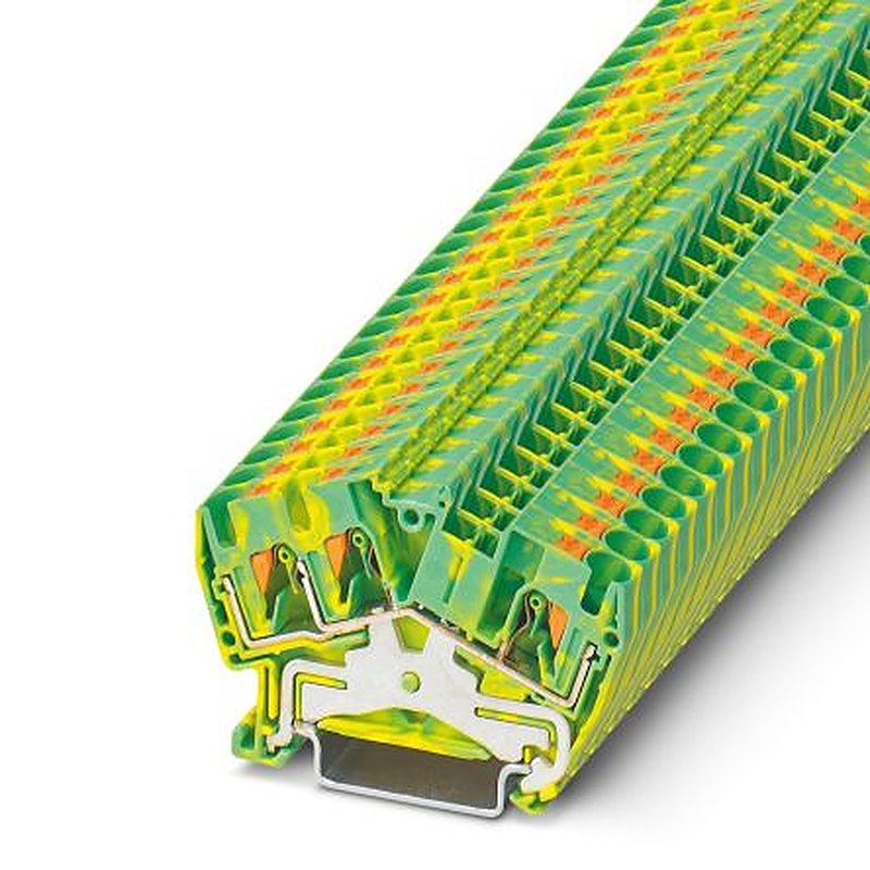 Phoenix Contact 3213606 PTS 4-TWIN-PE Series Earth Terminal Block Green, Yellow, 0.2mm², 6 mm², 1-Level, Push-in