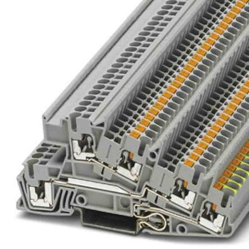 Phoenix Contact 3213937 PTI Series Earth Terminal Block Grey, 0.14mm², 4 mm², 3-Level, Push-in