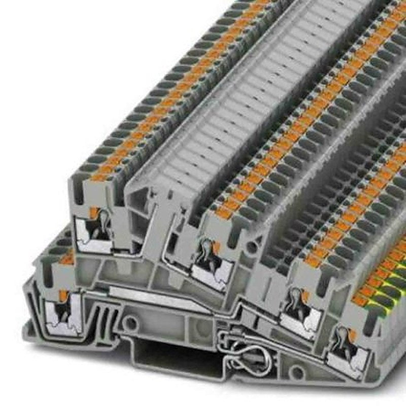 Phoenix Contact 3213959 PTI Series Earth Terminal Block Grey, 0.14mm², 4 mm², 3-Level, Push-in
