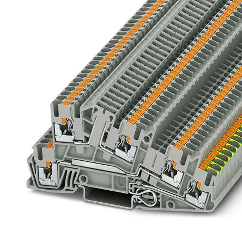 Phoenix Contact 3213960 PTI 2.5-PE/L/TG Series Earth Terminal Block Grey, 4mm², 3-Level, Push-in