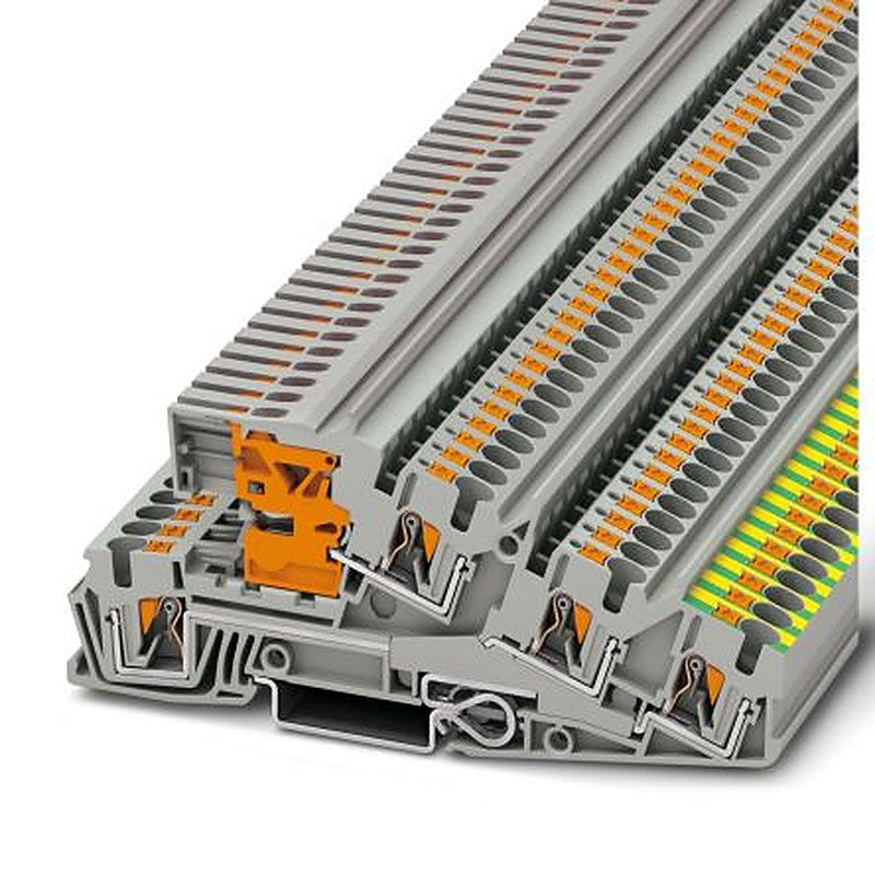 Phoenix Contact 5-Way DIN Rail Earth Terminal Block, 6mm², 10AWG Wire, Push-in, Polyamide Housing