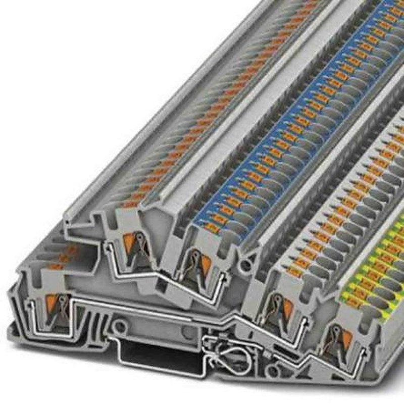 Phoenix Contact 3214049 PTI Series Earth Terminal Block Grey, 0.2mm², 6 mm², 3-Level, Push-in