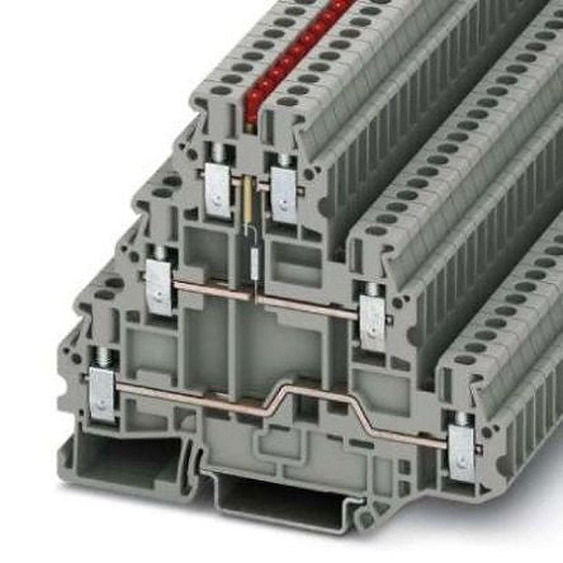 Phoenix Contact 3214288 UT Series Component Terminal Block Grey, 0.14mm², 4 mm², 3-Level, Screw