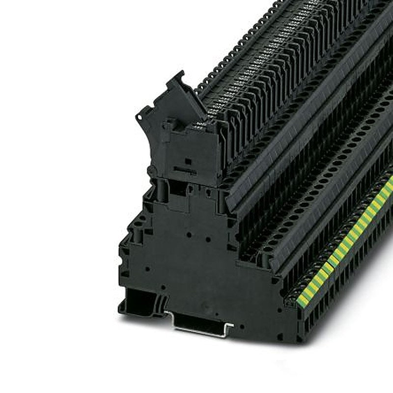 Phoenix Contact 3214321 UT 4-PE/L/HESILED 24 (5X20) Series Fuse Modular Terminal Block Black, 4mm², 3-Level Fused,
