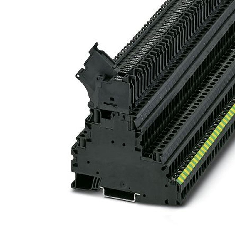 Phoenix Contact 3214323 UT 4-PE/L/HESILED 250 (5X20) Series Fused DIN Rail Terminal Black, 0.14mm², 6 mm², 3-Level
