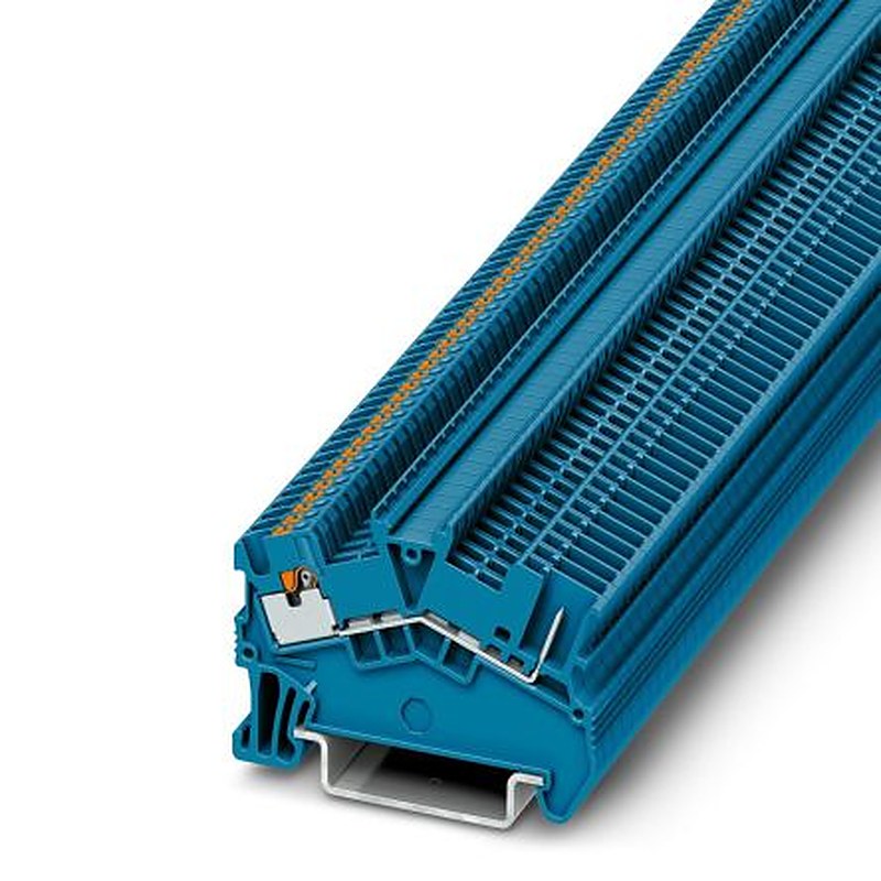 Phoenix Contact 3214466 PTS 1.5/S/1P BU Series Feed Through Terminal Block Blue, 0.14mm², 1.5 mm², 1-Level, Plug-In
