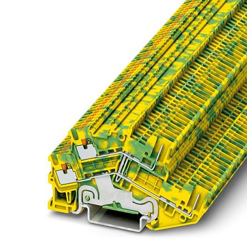 Phoenix Contact 3214518 PTTBS 1.5/S/2PPE Series Earth Terminal Block Yellow, Green, 0.14mm², 1.5 mm², 1-Level, Push-in