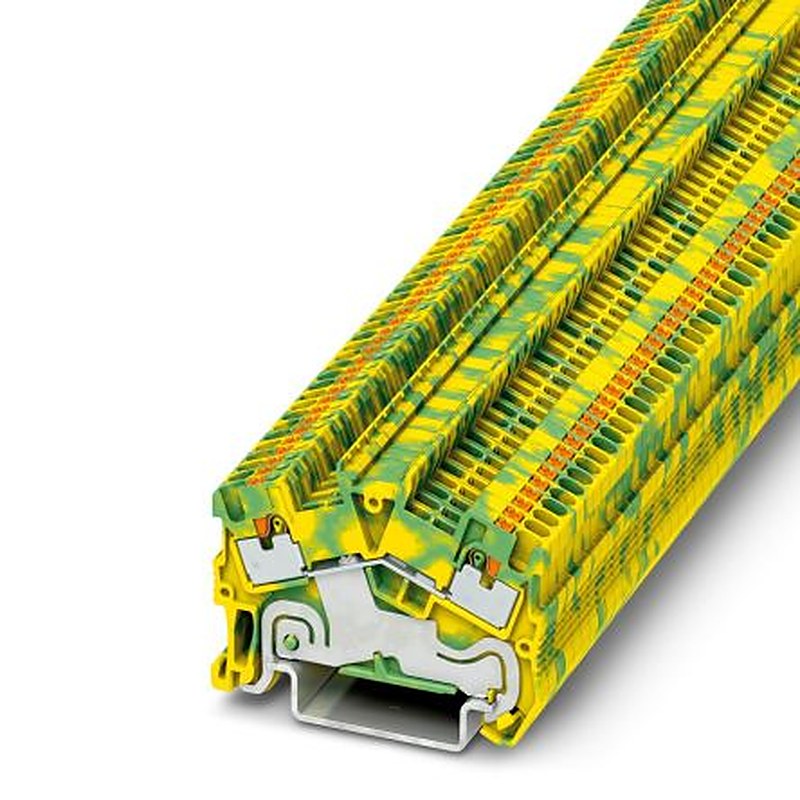 Phoenix Contact 3214563 PTS 1.5/S-PE Series Earth Terminal Block Green, Yellow, 0.14mm², 1.5 mm², 1-Level, Push-in,