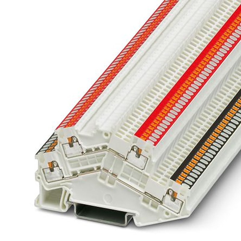 Phoenix Contact 3214662 PTTBS 1.5/S WH/U-BK/O-RD Series Double Level Terminal Block White, 0.14mm², 1.5 mm², 2-Level,