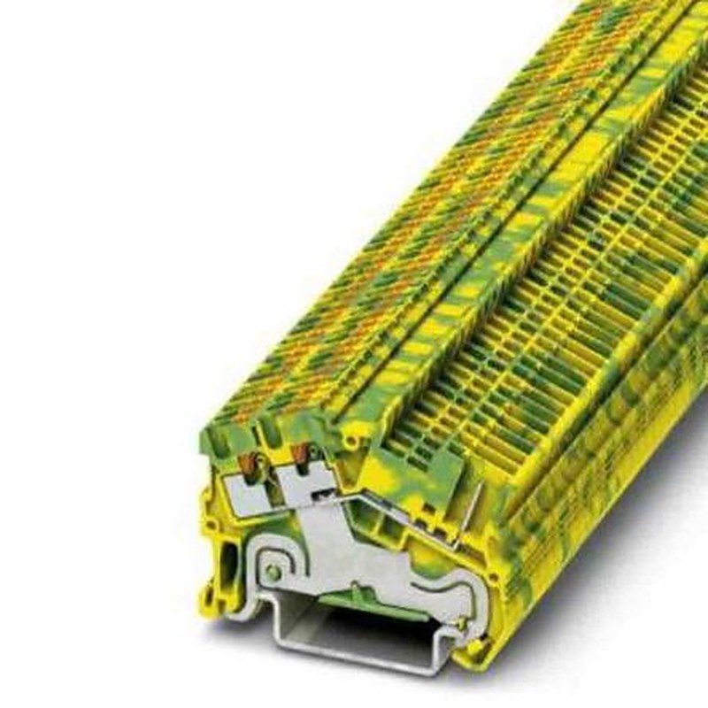 Phoenix Contact 3-Way DIN Rail Earth Terminal Block, 1.5mm², 14AWG, 26 AWG Wire, Push-in, Polyamide Housing